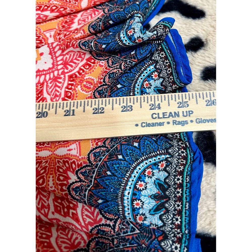 Anthro Flying Tomato Boho Paisley Mandala Kimono Sleeve Peplum Blouse XS - Picture 10 of 11